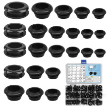 92 PcsRubber Grommets for Holes, Rubber Grommet Set, Electrical Conductor Wire Gaskets Rings Black Rubber Hole Plugs Assortment Kit for Protecting