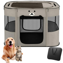 Floving Portable Doghouse Pet fence 80x60x55cm Foldable Pet playpen Rectangle Delivery Room Cat Nest Cat den Puppy house Kennel Closed Pets Tent with