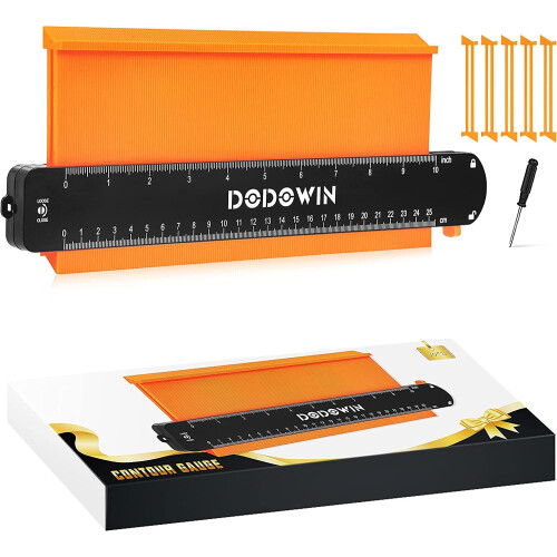 DODOWIN Contour Gauge Profile Tools 10", Laminate Flooring Tool, Angle Finder Template Tool for Woodworking
