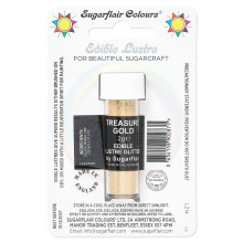 Sugarflair Treasure Gold Edible Lustre Glitter, Add a Lustrous Shine to Cakes or Decorations. Brush On or Add Rejuvenator to Create Eye-Catching