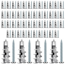 100 Pcs Heavy Duty Plasterboard Fixings, Self Drilling Plasterboard Wall Plug with Screws, Dry Wall Anchor Screws Metal for Concrete, Bricks, Drywall