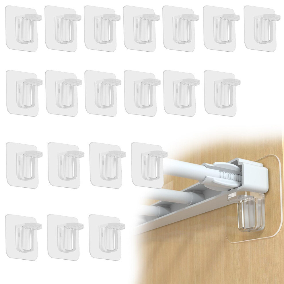 20Pcs Transparent Shelf Support Pegs, Heavy Duty Punch Free Shelf Bracket, Plastic Self Adhesive Furniture Holder Bracket 5051226658709