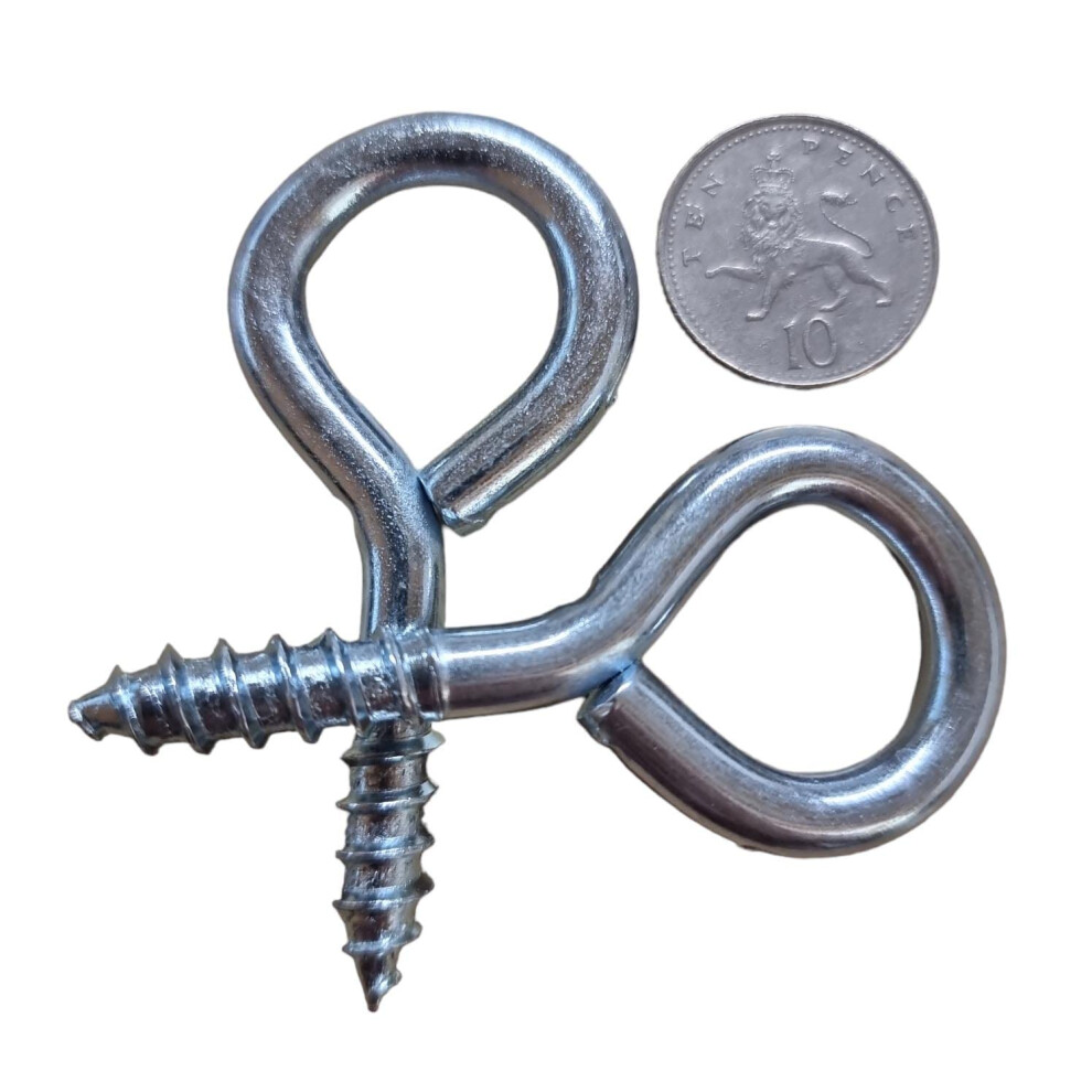 Fixte 2 X Heavy Duty 75Mm Screw Eye Bolt Lag Eye Bolt Fixing With 15Mm Eyelet 5051226651113