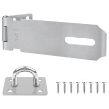 Yeepeo Padlock Hasp and Staple 5 Inch, Stainless Steel Shed Lock Hasp Heavy Duty Shed Door Latch Clasp Lock Padlock Staple Gate Lock Latch Security