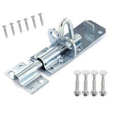 TERF Heavy Duty Brenton Bolt Zinc 200mm (8 inch) Strong Silver Padlock bolt For Use with Gates Sheds Garage Doors Lock and Out House Doors Zinc