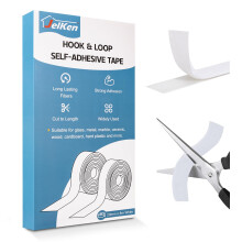 JelKen Hook and Loop Tape, 20mm x 8m, Heavy Duty Self Adhesive Tape Extra Strong Double Sided Sticky Strips for Carpet Picture Hanging Fabric Home