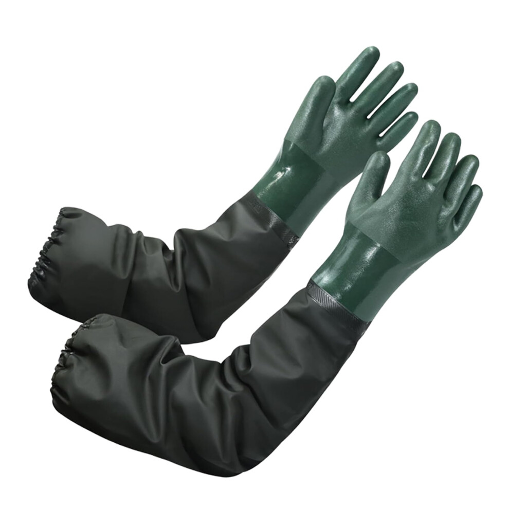 Xcnper Long Rubber Gloves, Pond Gloves, Long Arm Waterproof Gloves, Chemical Resistant, 70Cm/27.5In, For Pond Cleaning, Fishing 5051226651694