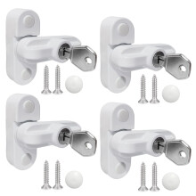 Aongray Window Sash Jammer Locks Set,4 Pack Zinc Cast Alloy Window Anti-Theft Lock Buckle,Extra Security Locks for uPVC Window & Doors and Home