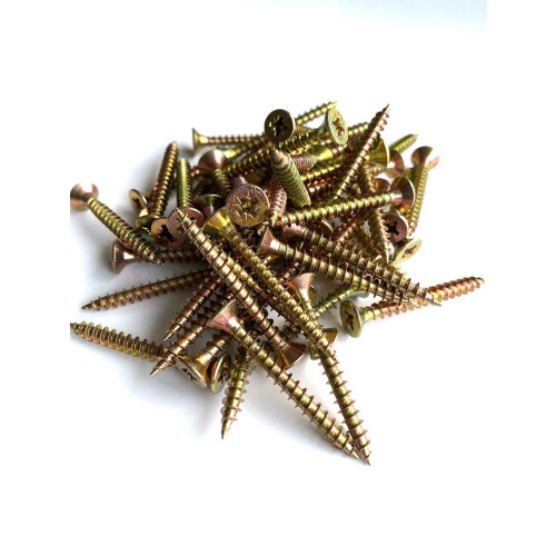 Forgefix Multi-Purpose Single Thread Screws | 5.0 x 25mm | Zinc Yellow Passivated | Box 200