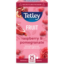 Tetley Raspberry & Pomegranate Tea Bags - Naturally Caffeine-Free - Juicy & Refreshing Fruit Infusion - Perfect for Any Time of Day