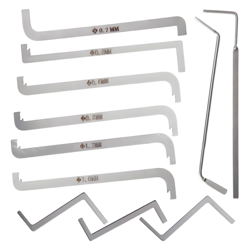 11Pcs Locksmith Tools Professional Lock Picks Tension Wrench Set, Lock Picking Kit For Beginners, Locksmith Push Rod 5051226652875