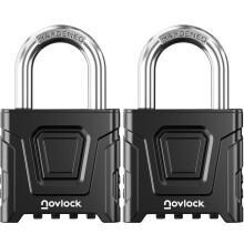 NOVLOCK Heavy Duty Combination Padlocks Outdoor – Weatherproof, Cut-Resistant 0.31 (8mm) Shackle – Coded Padlocks for Gates, Fences, Garden Sheds
