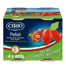 Cirio Peeled Plum Tomatoes 100% Italian Cans, 400g (Pack of 4)