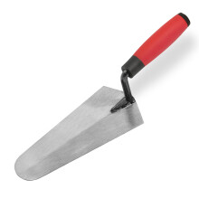 180mm Gauging Trowel – Carbon Steel Blade with TPR Soft Grip Handle – Rounded Tip Mortar & Plaster Trowel for Mixing, Applying & Corner Work