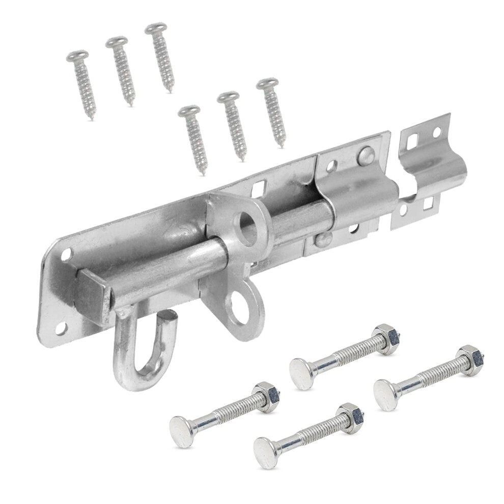 Brenton Bolt Sliding Door Lock For Bedroom Patio Door Security - 6Â (152Mm) Heavy Duty Zinc Plate Galvanised Gate Latch Garden Shed Gate Bolts For 5051226654121