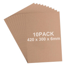 AHAQU 10PCS A3 MDF Wood Boards 6mm Thick Wood DIY Craft Project Board, 42x30cm MDF Blank Sheets for Painting, Modelling, Engraving, Fretwork, Arts
