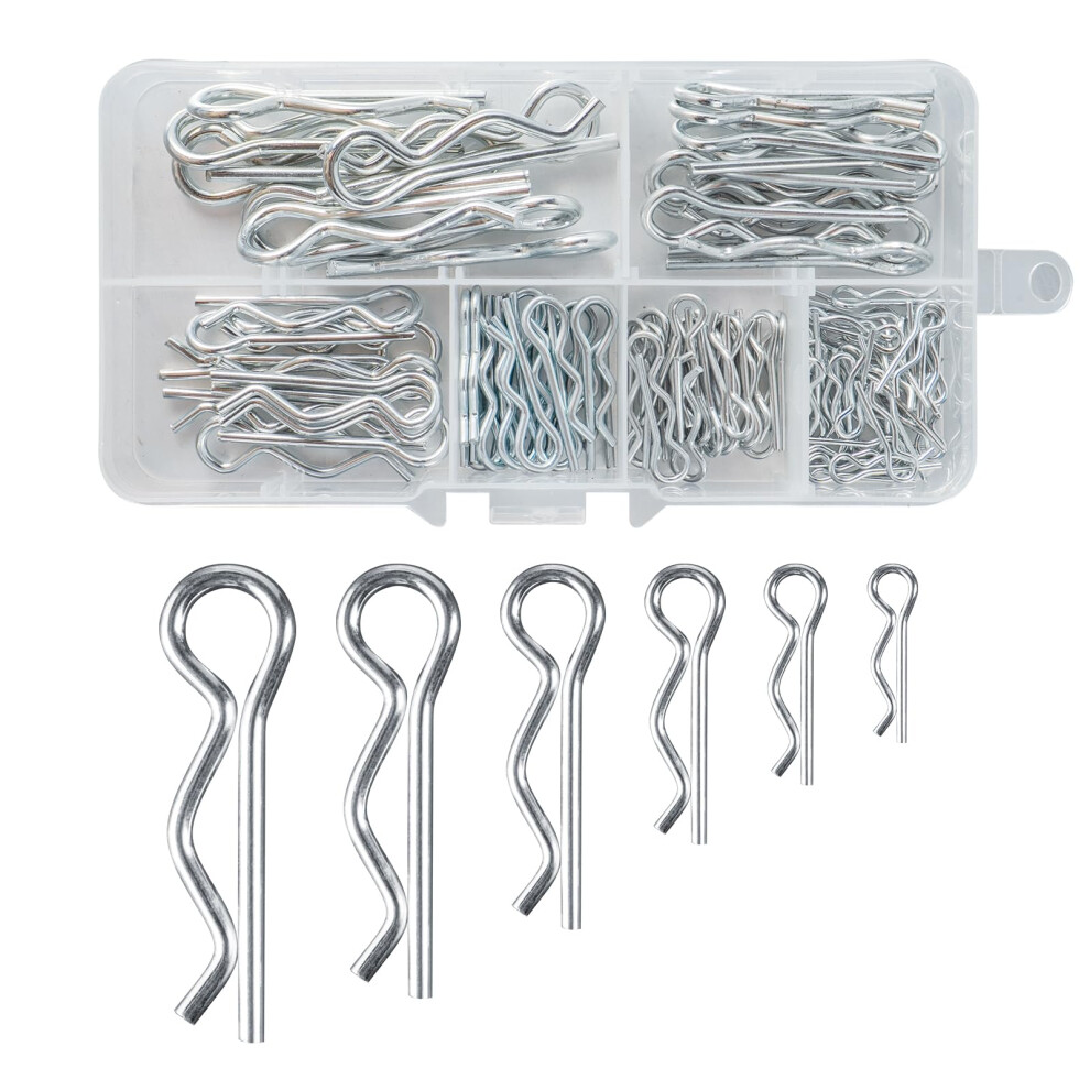 100 Pcs Cotter Pins Assortment Kit, Stainless Steel R Clips Split Pins Retaining Spring Hitch, Heavy Duty For Trucks Tractors Lawn Mowers Cars 5051226656569