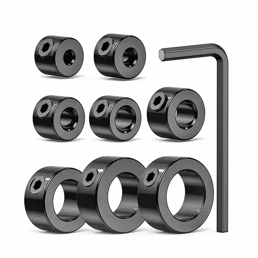 8 Pcs Drill Bit Depth Stop, 3/4/5/6/8/10/12/16Mm Drill Bit Depth Stop Collar Ring Positioner Locator, Drills Depths Stoppers With Hexagon Wrench 5051226654152