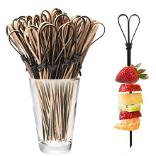 Solihigh Bamboo Cocktail Sticks Set of 100 Small Bamboo Skewers 12 cm, Bamboo Toothpicks Cocktail Garnish Stick for Drinks, Canapes