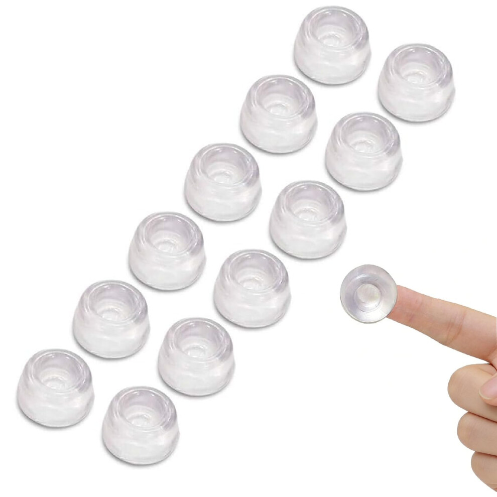 Yanajiajia 12 Pcs Clear Rubber Feet For Chopping Board, Silicone Bumper Pads 22Mm, Sticky Back Noise Reduction Rubber Stoppers For Furniture, Glass 5051226652646