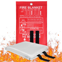 Flintronic Fire Blanket, 1m X 1m Emergency Fire Blanket for Kitchen, Quick Unfolding, Fibreglass Fire Blankets with Loops
