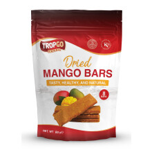 Tropgo Dried Mango Bars - 8 Bars – Healthy Fruit Snack Made from 100% Mango Dried – Natural Energy Source, Vegan