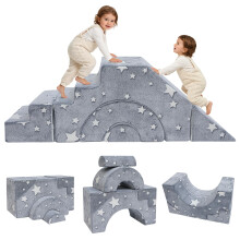 MeMoreCool Kids Play Sofa, Foam Climbing Modular Toddler Chair, Sectional Baby Couch for Climb Crawl, Kid Couch Convertible Playroom Furniture
