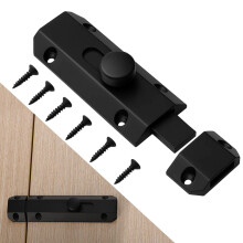 Lueden Brass Slide Door Bolt 3 Inch Heavy Duty Doors Lock Gate Bolt Thick Security Door Catches Barrel Sliding Latch Lock for External Internal Doors