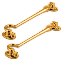 XFORT 100mm Brass Cabin Hook and Eye Latch for Gates and Doors - Garden Gate Catch