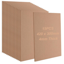 AHAQU 15PCS A3 MDF Wood Boards 4mm Thick Wood DIY Craft Project Board, 42 x 30cm MDF Blank Sheets for Painting, Modelling, Engraving, Fretwork, Arts