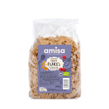 Amisa Organic Spelt Crispy Flakes, 250g - Lightly Toasted & Honey Drizzled - Perfect for Breakfast