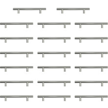 AwmnSrman Kitchen Cupboard Handles Silver 20 Pack 128 mm(5 inch) Hole Center, Brushed Finish Stainless Steel Installation of Holes