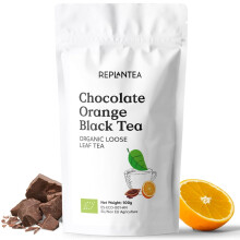 Black Tea Orange Chocolate Organic 100g (50 Cups) | Premium Loose Leaf Black Tea Blend with Cocoa, Orange and Marigold REPLANTEA