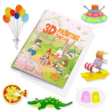 Dayker 3D Pen Printing Drawing Book, Reusable 40 Patterns Painting Graffiti Template with A PVC Transparent Board