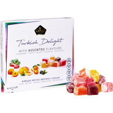 Cerez Pazari Turkish Delight with Strawberry, Peach, Melon, Tangerine, BlackBerry Flavours 454g, Gourmet Medium Size Snacks Gift Box
