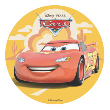 Dekora, Cars Edible Cake Topper, Lightning Mcqueen Decoration for Children's Birthday Cake, Round Wafer Disc 20 CM