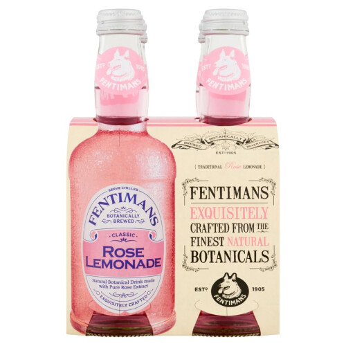 Fentimans Rose Lemonade - Botanically Brewed Lemonade made with Lemon Juice - Ex