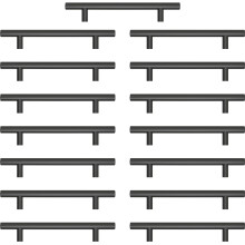 AwmnSrman Kitchen Cupboard Handles Black 15 Pack 128 mm(5 inch) Hole Center, Powder Coated Stainless Steel Installation of Holes