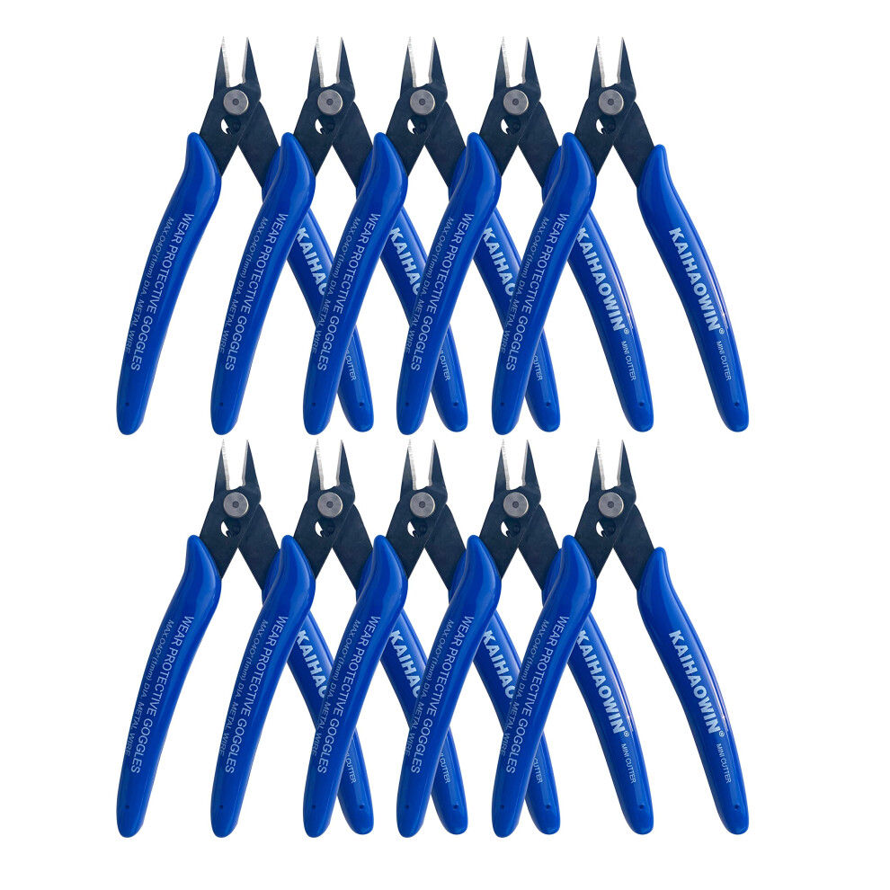 Small Wire Cutters 10 Pack,Kaihaowin 170 Wire Flush Cutters,Wire Clippers,Nippers,Clean Cut Pliers,Side Cuttes,Diagonal Cutting Pliers For Electronic 5051226656927