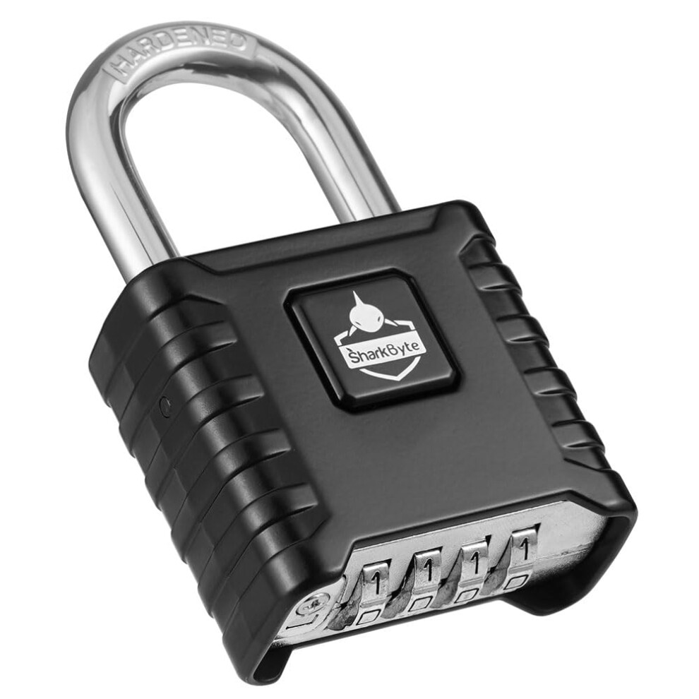 Sharkbyte Heavy Duty Combination Padlock [Weatherproof] 52Mm 4-Digit Outdoor Lock With 8Mm Stainless Steel Shackle 5051226653193