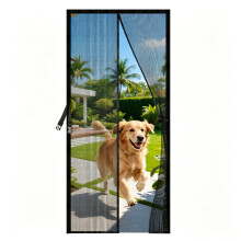 PJExim Magnetic Fly Screen Door 80X200CM, Stainless Steel Mesh, Frame Hook & Loop Convenient for Entry ＆ Exit, Includes Velcro ＆ Nails, Mosquito S