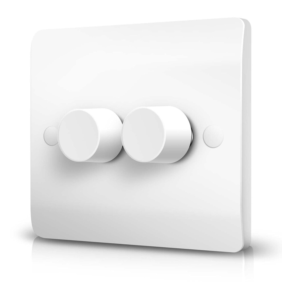 Photos - Other Electrical Equipment Ledvia LED Dimmer Switch, Trailing Edge Double Dimmer Light Switch for Dimmable LED/Halogen Lights, Rotary Push On/Off, 2 Ga