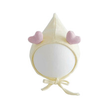 (Milky White) Fashionable Kids Hat Cute Pointy Top Bonnet Cap Fashionable Infants Pullover Hats Love Heart Decors Photography Hats Milky White