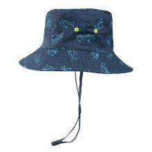 (46cm, Cyan blue) Lightweight Fisherman Hat Comfortable Cartoon Pattern Hat with Strap Breathable Hat Suitable for Beach Vacations Travel Khaki 46cm