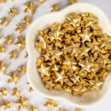 Twisweet Gold Sprinkles 130g, Edible Gold Stars for Cake Decorating, Mix Size Star Sugar Sprinkles Baking Candy