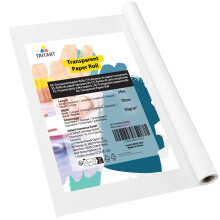 Tritart Translucent Tracing Paper Roll - 25m x 70cm (82 ft x 27.6") - 50 GSM Large Roll of Transparent Flipchart Paper