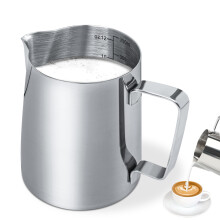 ONLYQIQIU 12oz/350ml Milk Jug Stainless Steel Milk Frothing Jugs for Coffee Machine