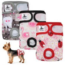 UFO PET Dog Period Heat Pants for Season Incontinence, Super Absorbent Washable Dog Puppy Nappies Female X Small, Doggy Knickers for Season 3 Pack