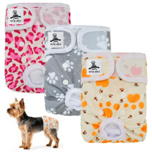 UFO PET Dog Period Heat Pants for Season Incontinence, Super Absorbent Washable Dog Puppy Nappies Female Small, Doggy Knickers for Season 3 Pack