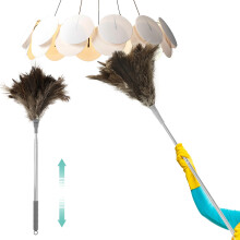 Ostrich Feather Dusters Extendable Lightweight Long Handled Ceiling Fans Feather Duster with Anti Slip Handle Long Duster for High Ceilings